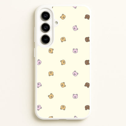 Miniature Teddy Bear Faces Pattern  - Clean Girl Aesthetic Phone Case for Galaxy A56