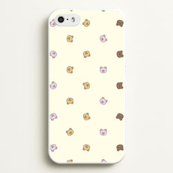 Miniature Teddy Bear Faces Pattern  - Clean Girl Aesthetic Phone Case for iPhone 5 / 5s / SE 2016