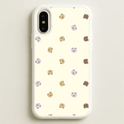 Miniature Teddy Bear Faces Pattern  - Clean Girl Aesthetic Phone Case for iPhone X / XS