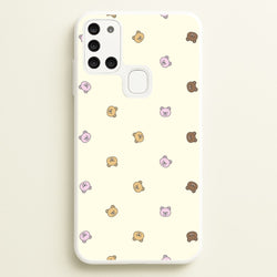 Miniature Teddy Bear Faces Pattern  - Clean Girl Aesthetic Phone Case for Galaxy A21s