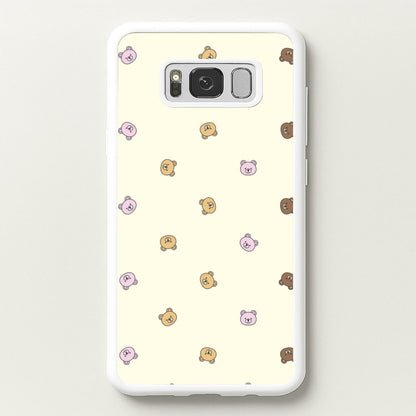 Miniature Teddy Bear Faces Pattern  - Clean Girl Aesthetic Phone Case for Galaxy S8
