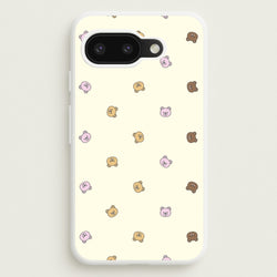 Miniature Teddy Bear Faces Pattern  - Clean Girl Aesthetic Phone Case for Google Pixel 9a