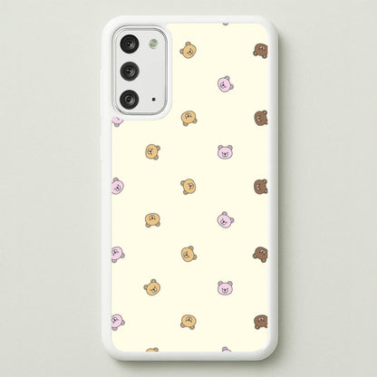 Miniature Teddy Bear Faces Pattern  - Clean Girl Aesthetic Phone Case for Galaxy Note 20