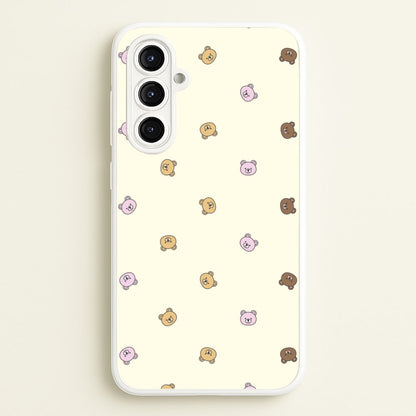 Miniature Teddy Bear Faces Pattern  - Clean Girl Aesthetic Phone Case for Galaxy A16