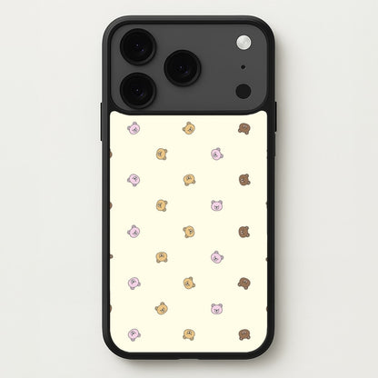 Miniature Teddy Bear Faces Pattern Phone Case for iPhone 17 Pro