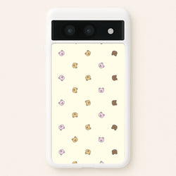 Miniature Teddy Bear Faces Pattern  - Clean Girl Aesthetic Phone Case for Google Pixel 8a
