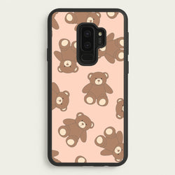 Cartoon Brown Bear Pattern  - Clean Girl Aesthetic Phone Case for Galaxy S9 Plus