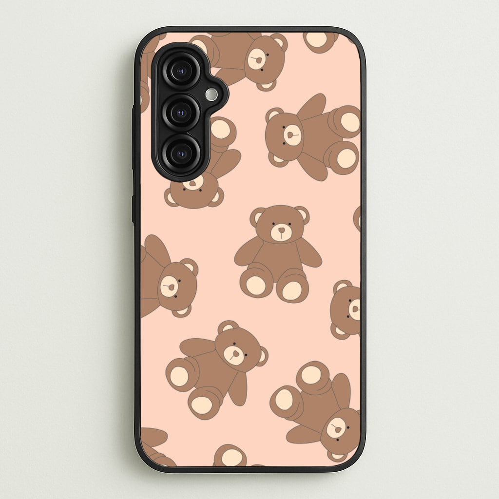 Cartoon Brown Bear Pattern  - Clean Girl Aesthetic Phone Case for Galaxy A14