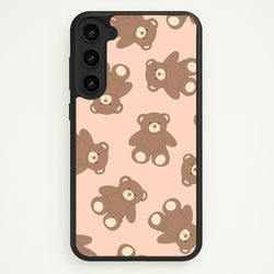 Cartoon Brown Bear Pattern  - Clean Girl Aesthetic Phone Case for Galaxy S23