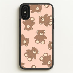 Cartoon Brown Bear Pattern  - Clean Girl Aesthetic Phone Case for iPhone XS Max