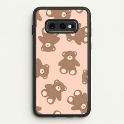 Cartoon Brown Bear Pattern  - Clean Girl Aesthetic Phone Case for Galaxy S10e
