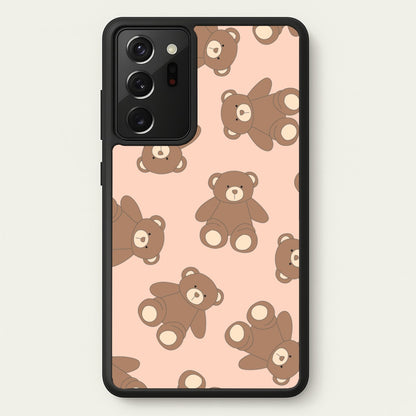 Cartoon Brown Bear Pattern  - Clean Girl Aesthetic Phone Case for Galaxy Note 20 Ultra