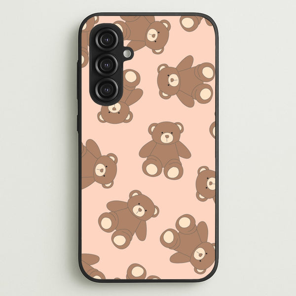 Cartoon Brown Bear Pattern  - Clean Girl Aesthetic Phone Case for Galaxy S23FE