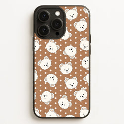 Cream Teddy Bears And Dots Pattern 2  - Clean Girl Aesthetic Phone Case for iPhone 16 Pro Max
