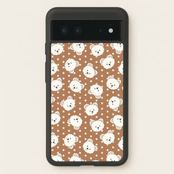 Cream Teddy Bears And Dots Pattern 2  - Clean Girl Aesthetic Phone Case for Google Pixel 6
