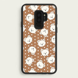 Cream Teddy Bears And Dots Pattern 2  - Clean Girl Aesthetic Phone Case for Galaxy S9 Plus