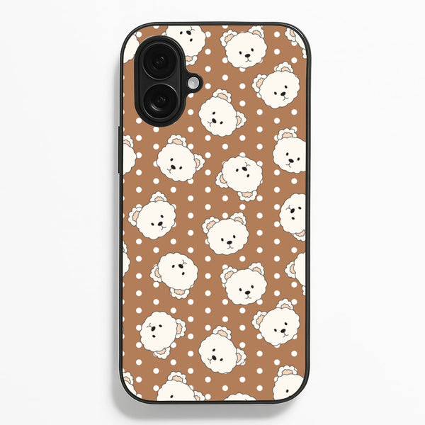 Cream Teddy Bears And Dots Pattern 2  - Clean Girl Aesthetic Phone Case for iPhone 16 Plus