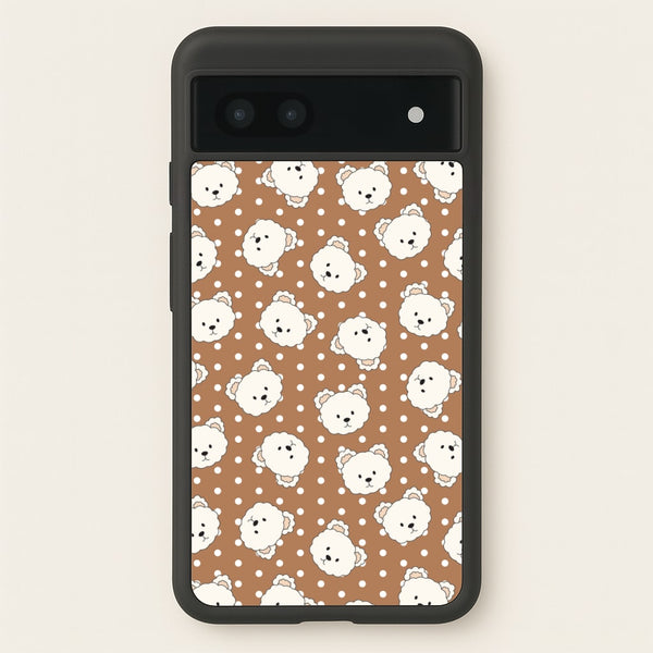 Cream Teddy Bears And Dots Pattern 2  - Clean Girl Aesthetic Phone Case for Google Pixel 7a