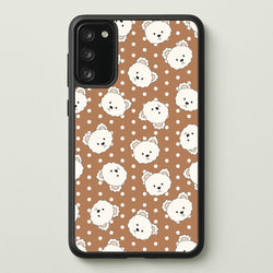 Cream Teddy Bears And Dots Pattern 2  - Clean Girl Aesthetic Phone Case for Galaxy S20