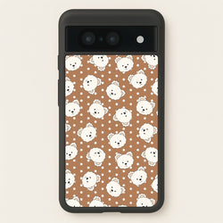 Cream Teddy Bears And Dots Pattern 2  - Clean Girl Aesthetic Phone Case for Google Pixel 8