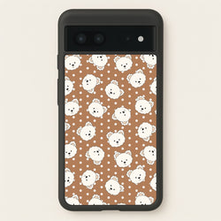 Cream Teddy Bears And Dots Pattern 2  - Clean Girl Aesthetic Phone Case for Google Pixel 7