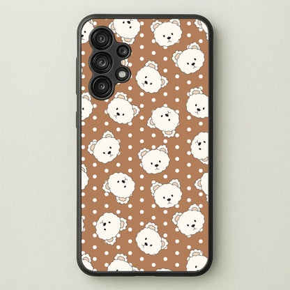 Cream Teddy Bears And Dots Pattern 2  - Clean Girl Aesthetic Phone Case for Galaxy A13