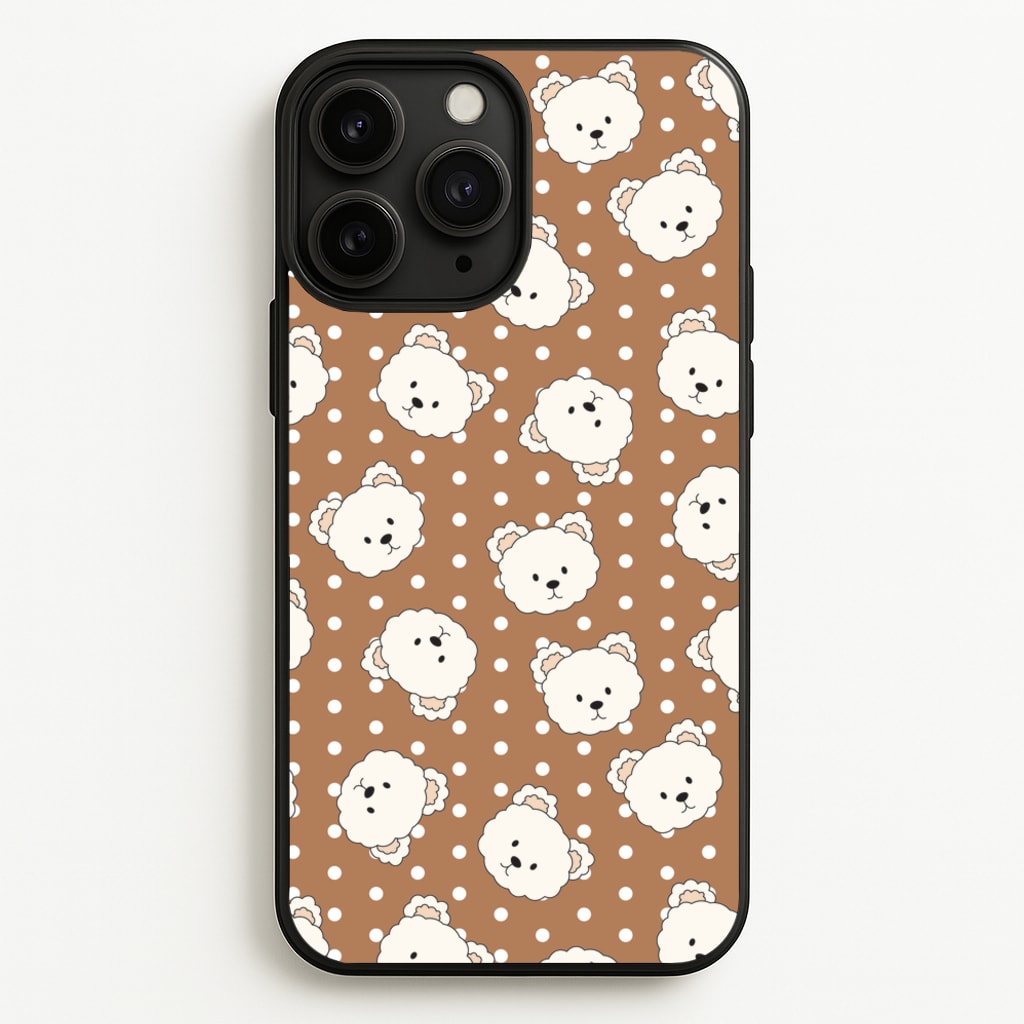 Cream Teddy Bears And Dots Pattern 2  - Clean Girl Aesthetic Phone Case for iPhone 11 Pro Max