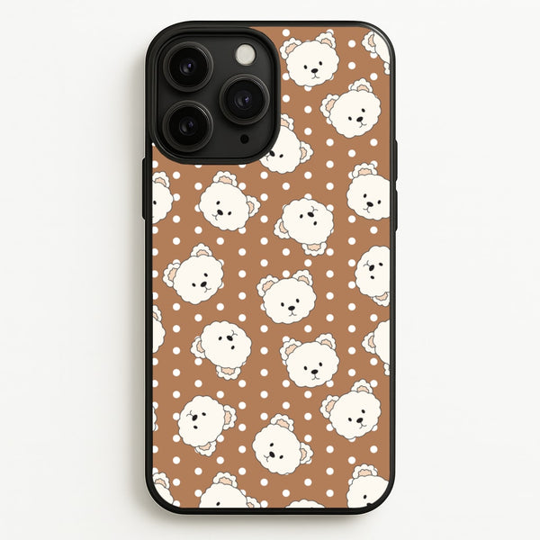 Cream Teddy Bears And Dots Pattern 2  - Clean Girl Aesthetic Phone Case for iPhone 11 Pro Max