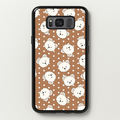 Cream Teddy Bears And Dots Pattern 2  - Clean Girl Aesthetic Phone Case for Galaxy S8 Plus