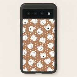 Cream Teddy Bears And Dots Pattern 2  - Clean Girl Aesthetic Phone Case for Google Pixel 7 Pro