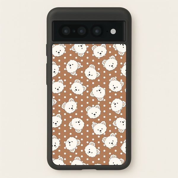 Cream Teddy Bears And Dots Pattern 2  - Clean Girl Aesthetic Phone Case for Google Pixel 7 Pro
