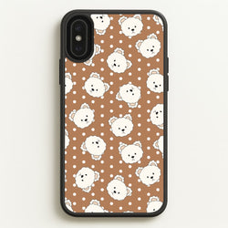 Cream Teddy Bears And Dots Pattern 2  - Clean Girl Aesthetic Phone Case for iPhone XS Max