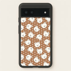 Cream Teddy Bears And Dots Pattern 2  - Clean Girl Aesthetic Phone Case for Google Pixel 6a