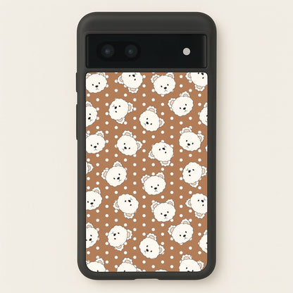 Cream Teddy Bears And Dots Pattern 2  - Clean Girl Aesthetic Phone Case for Google Pixel 6a