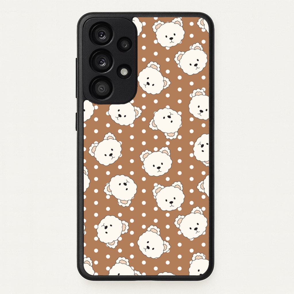 Cream Teddy Bears And Dots Pattern 2  - Clean Girl Aesthetic Phone Case for Galaxy A53