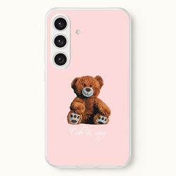 Cute And Cosy Teddy Bear  - Clean Girl Aesthetic Phone Case for Galaxy S24