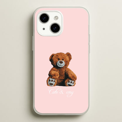 Cute And Cosy Teddy Bear  - Clean Girl Aesthetic Phone Case for iPhone 15
