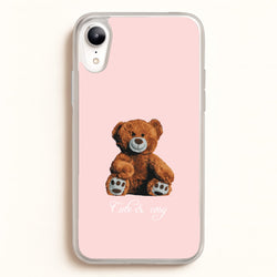 Cute And Cosy Teddy Bear  - Clean Girl Aesthetic Phone Case for iPhone XR