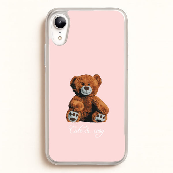 Cute And Cosy Teddy Bear  - Clean Girl Aesthetic Phone Case for iPhone XR