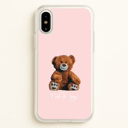 Cute And Cosy Teddy Bear  - Clean Girl Aesthetic Phone Case for iPhone X / XS