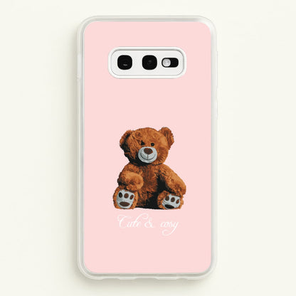 Cute And Cosy Teddy Bear  - Clean Girl Aesthetic Phone Case for Galaxy S10e