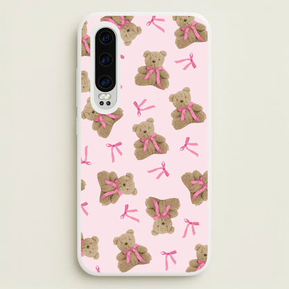 Coquette Teddy Bears And Bows Pattern  - Clean Girl Aesthetic Phone Case for Huawei P30