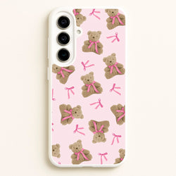 Coquette Teddy Bears And Bows Pattern  - Clean Girl Aesthetic Phone Case for Galaxy A56
