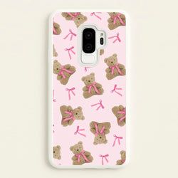 Coquette Teddy Bears And Bows Pattern  - Clean Girl Aesthetic Phone Case for Galaxy S9 Plus