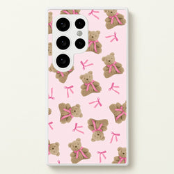 Coquette Teddy Bears And Bows Pattern  - Clean Girl Aesthetic Phone Case for Galaxy S24 Ultra