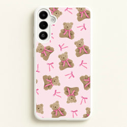 Coquette Teddy Bears And Bows Pattern  - Clean Girl Aesthetic Phone Case for Galaxy A34
