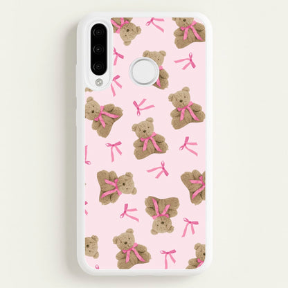 Coquette Teddy Bears And Bows Pattern  - Clean Girl Aesthetic Phone Case for Huawei P30 Lite