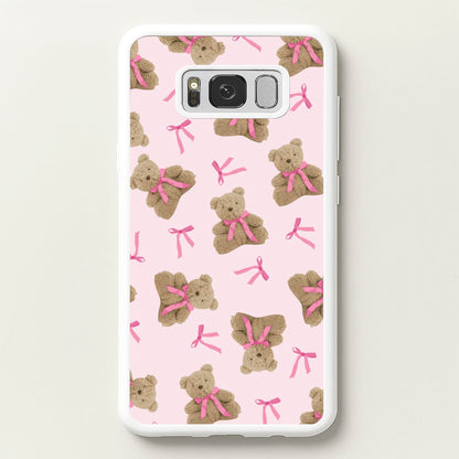 Coquette Teddy Bears And Bows Pattern  - Clean Girl Aesthetic Phone Case for Galaxy S8 Plus