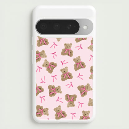Coquette Teddy Bears And Bows Pattern Phone Case for Google Pixel 10 Pro XL