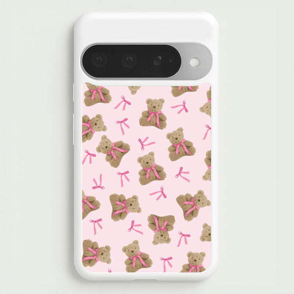 Coquette Teddy Bears And Bows Pattern Phone Case for Google Pixel 10 Pro XL